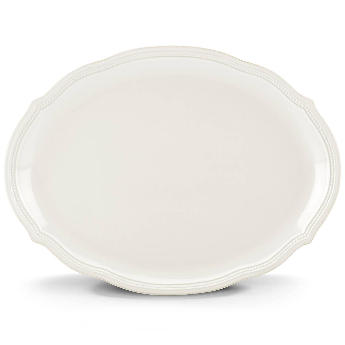 lenox French Perle Bead White Oval Platter