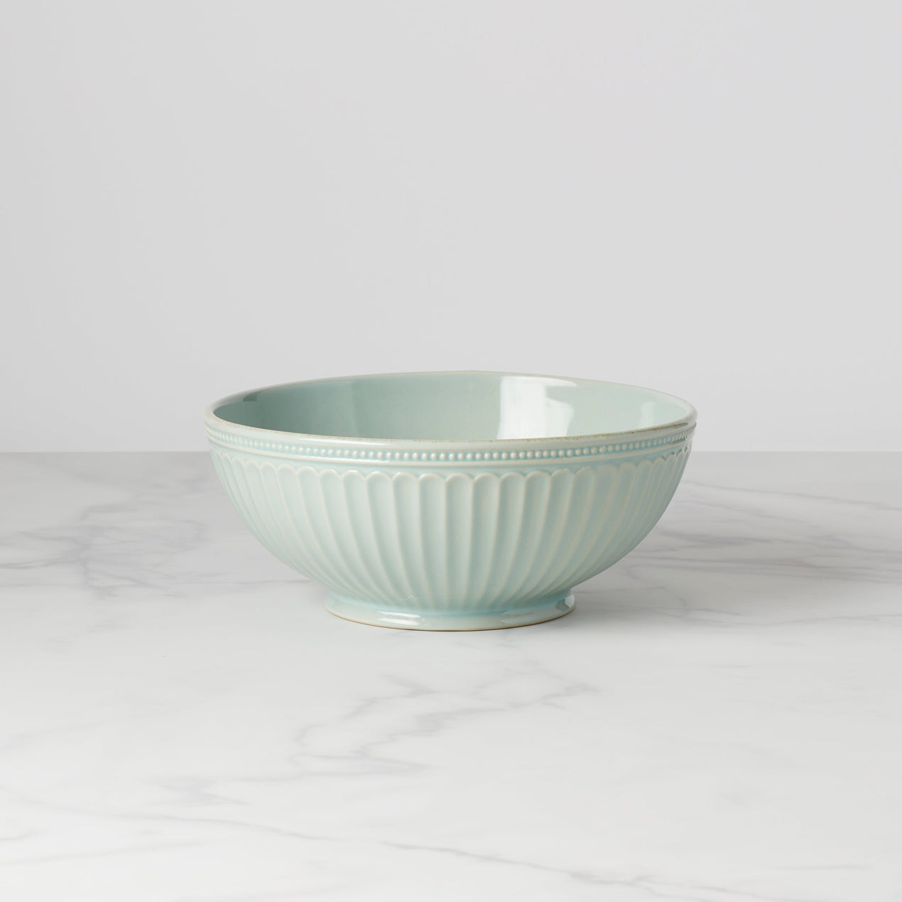 lenox French Perle Groove Ice Blue Medium Bowl