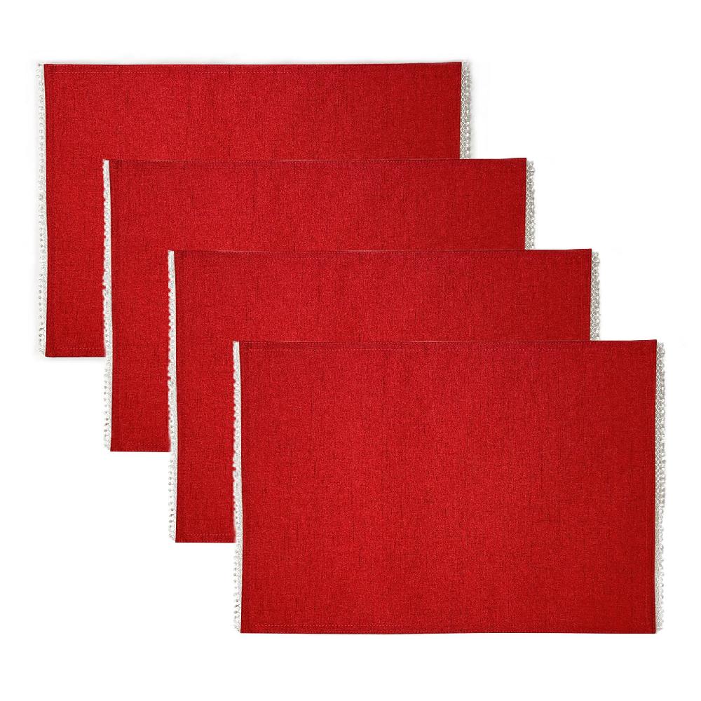 lenox French Perle Red Placemats - Set Of 4