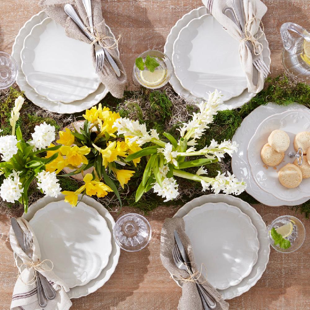 Lenox French Perle Scallop 12-Piece Dinnerware Set