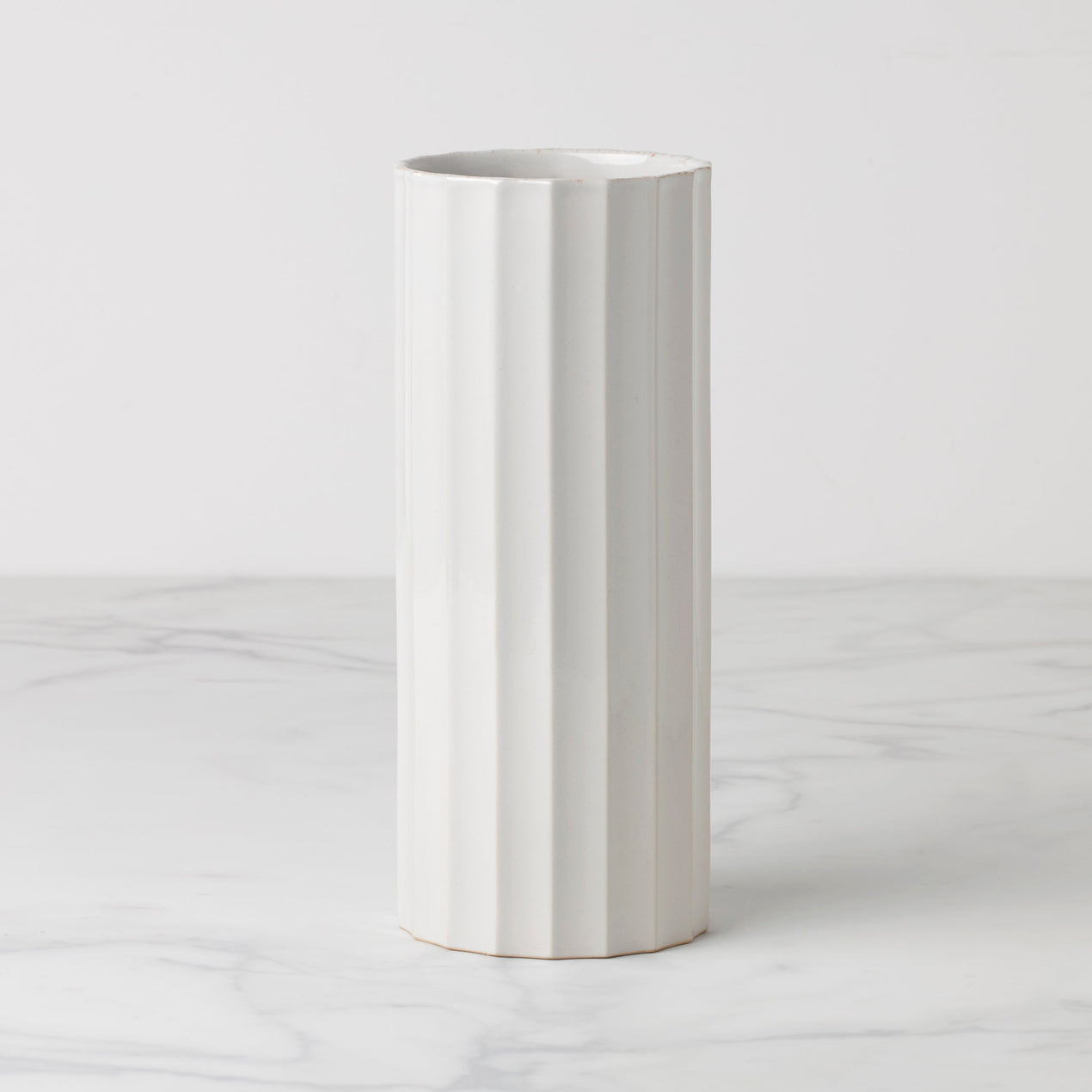 lenox French Perle Scallop Cylinder Vase