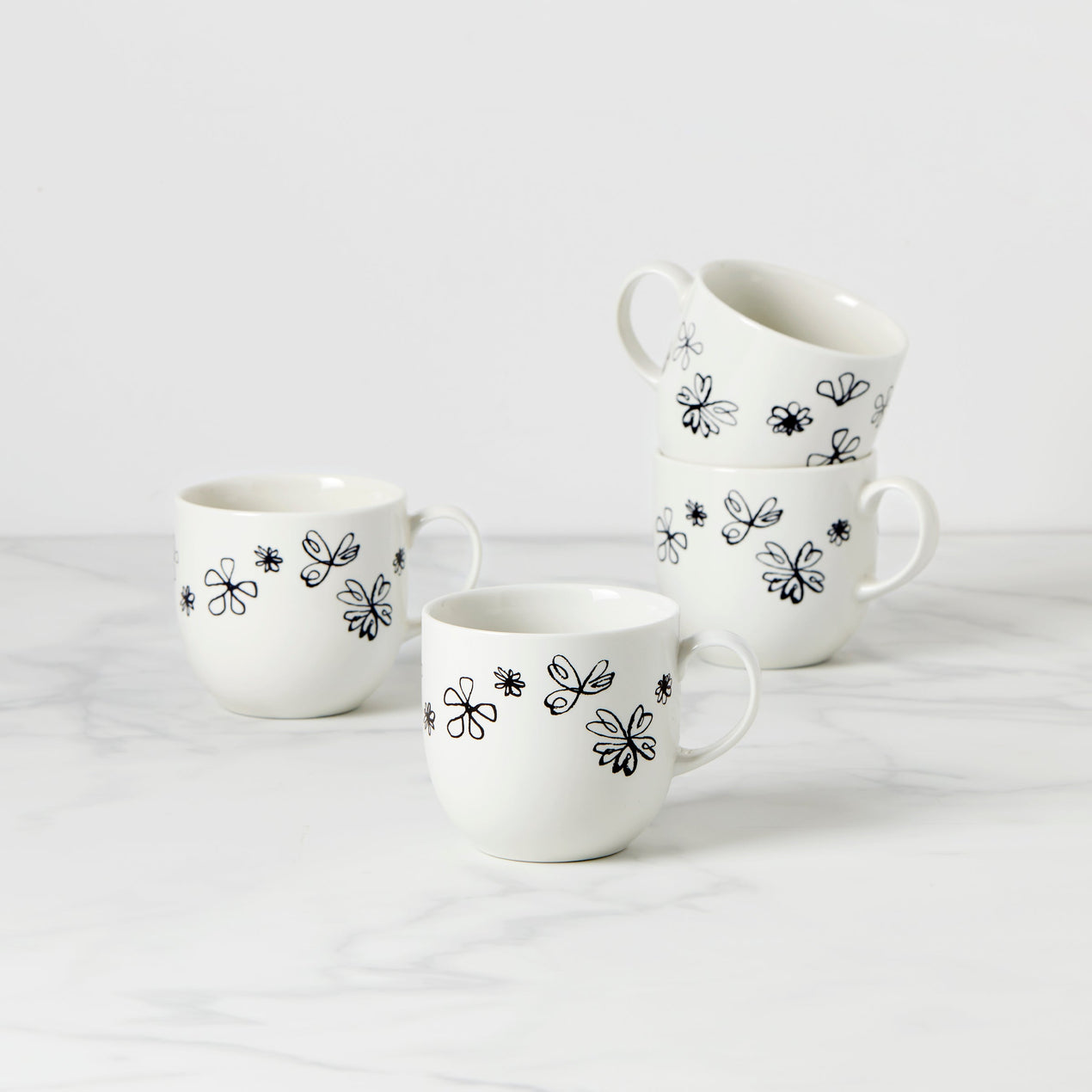 lenox Garden Doodle Mugs - Set of 4