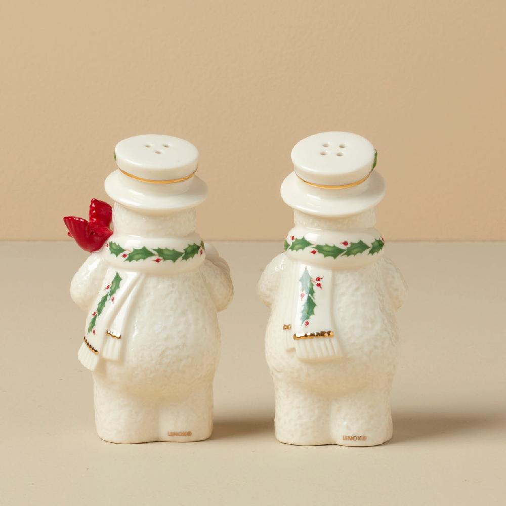 Lenox Happy Holly Days Snowmen Salt & Pepper Set