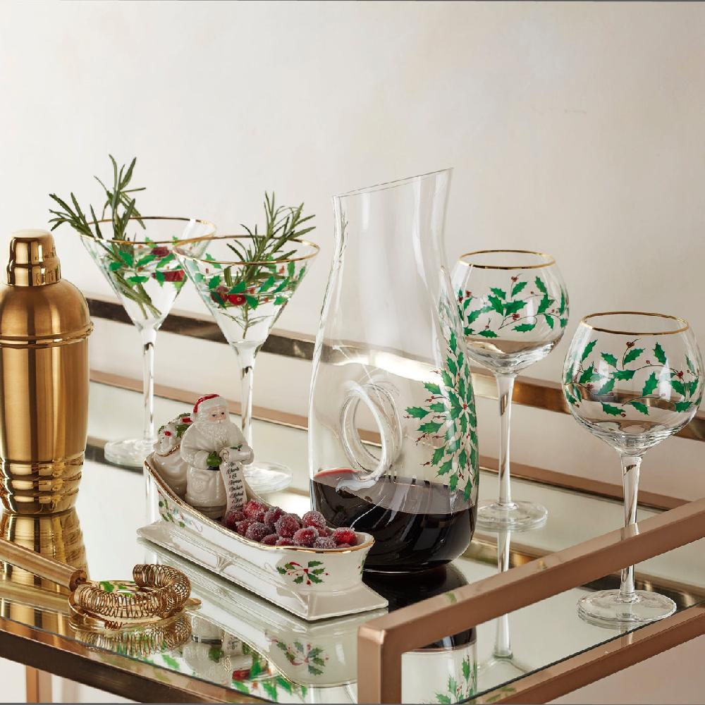 Lenox Holiday 3 Pc Decanter & Wine Glasses Set