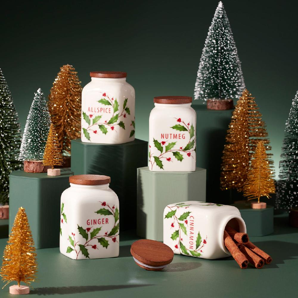 Lenox Holiday Baking Spice Jars - Set Of 4