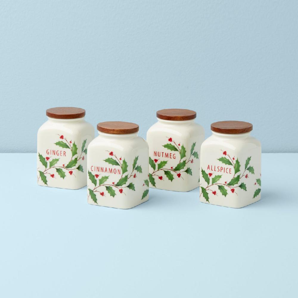 lenox Holiday Baking Spice Jars - Set Of 4