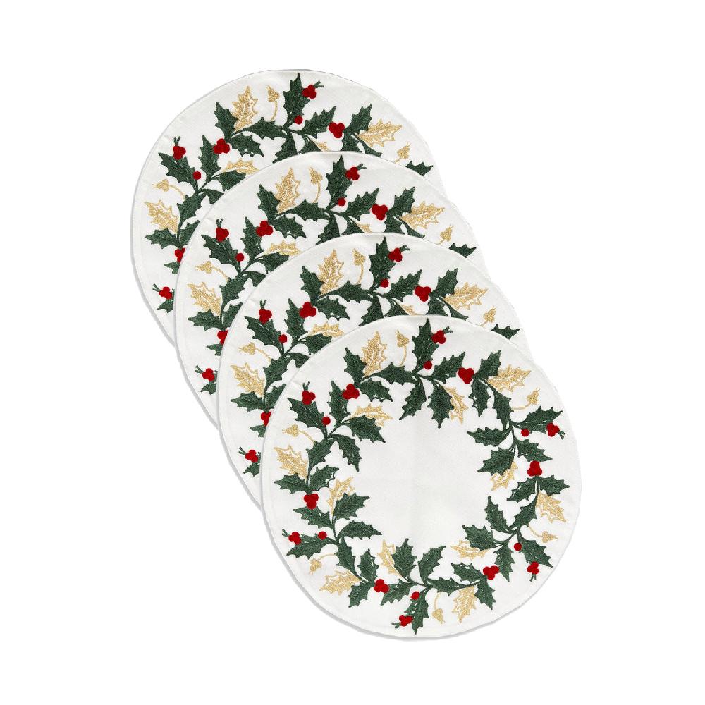 lenox Holiday Embroidered Placemats - Set Of 4
