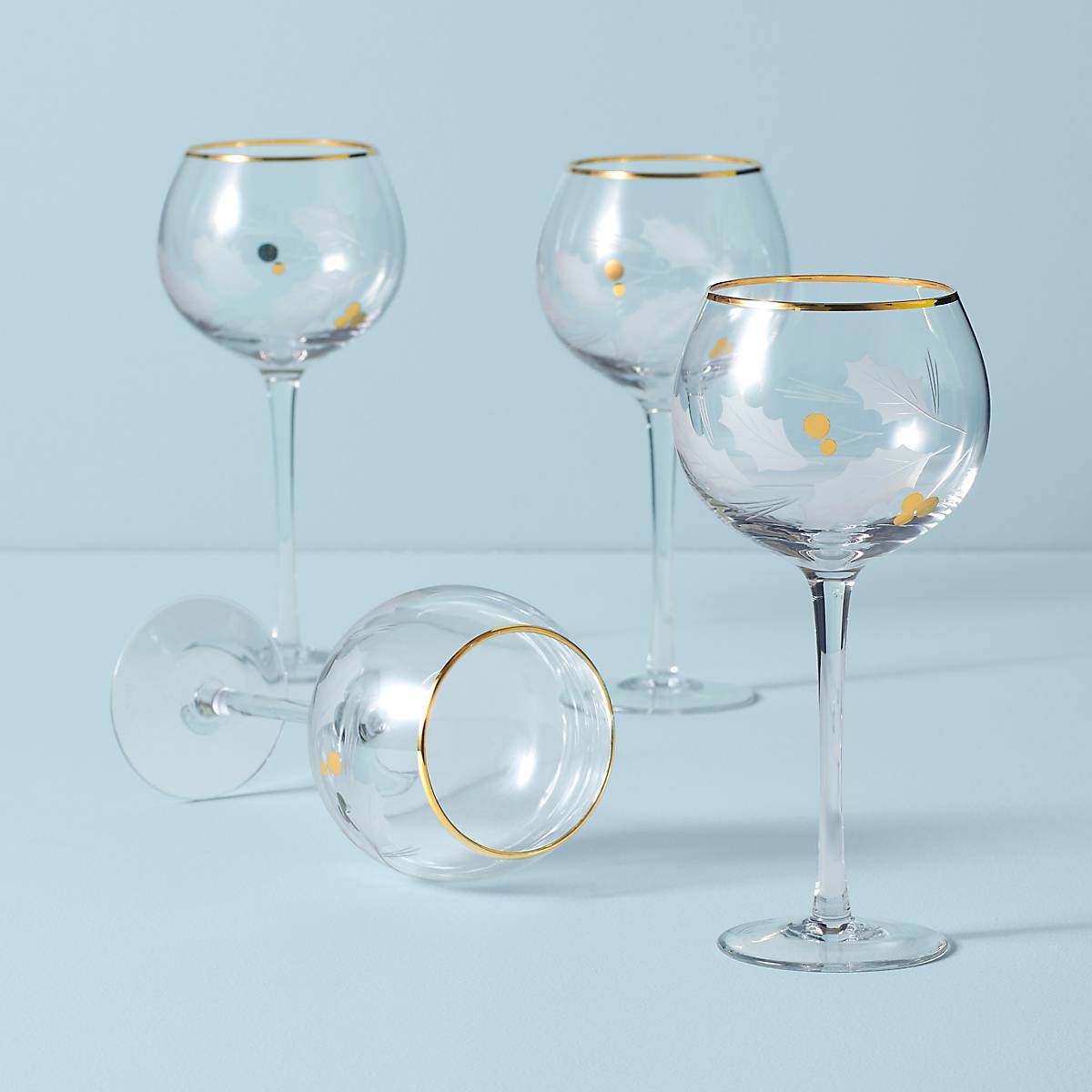 lenox Holiday Gold Balloon Glasses - Set Of 4