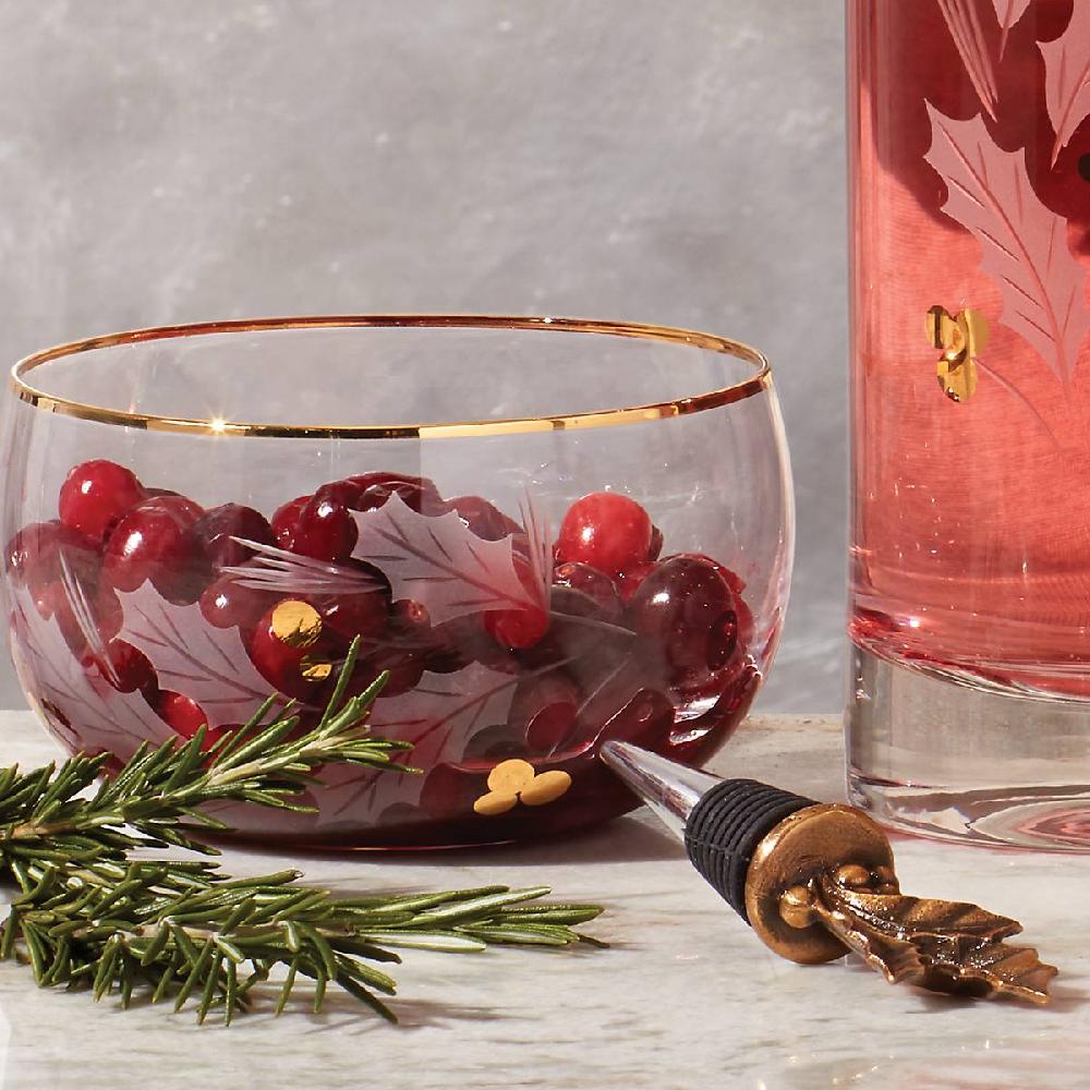 Lenox Holiday Gold Glass Nut Bowl