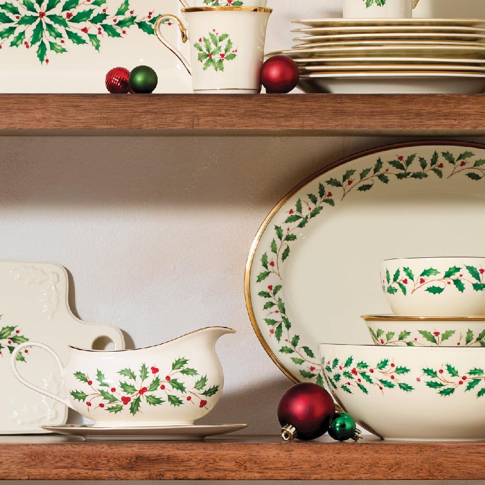 Lenox Holiday Gravy Boat & Stand