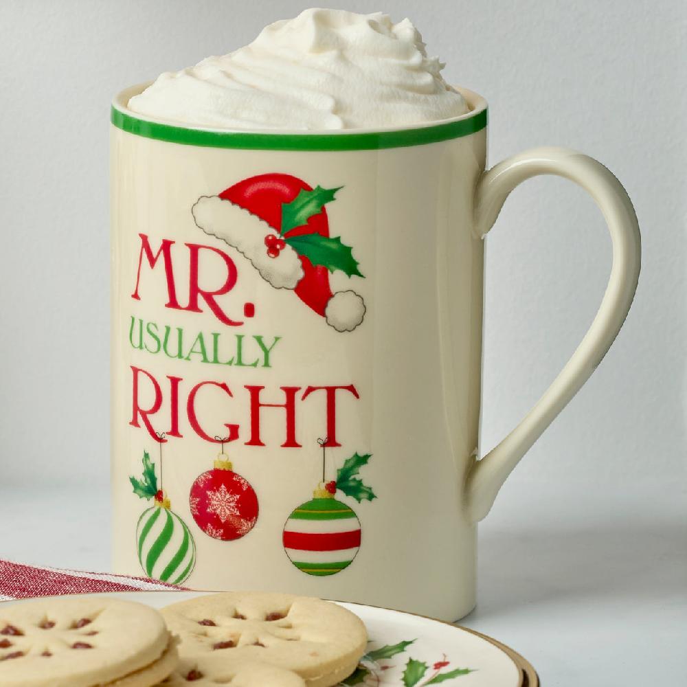 Lenox Holiday Mr. & Mrs. Mugs - Set Of 2