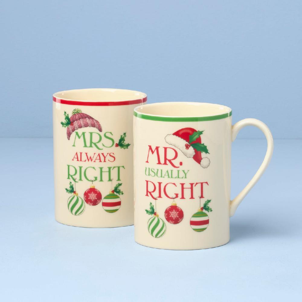 lenox Holiday Mr. & Mrs. Mugs - Set of 2