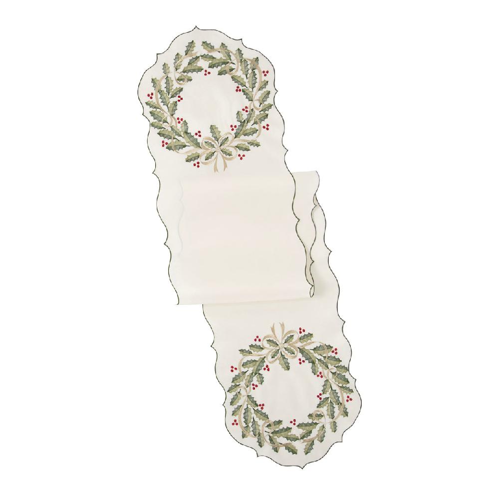 lenox Holiday Nouveau Wreath 14X72 Table Runner