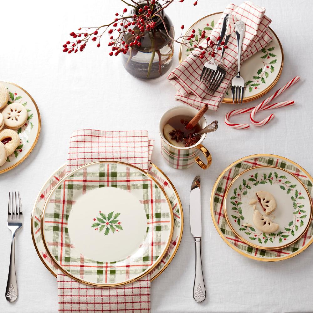 Lenox Holiday Plaid Accent Plates - Set Of 4