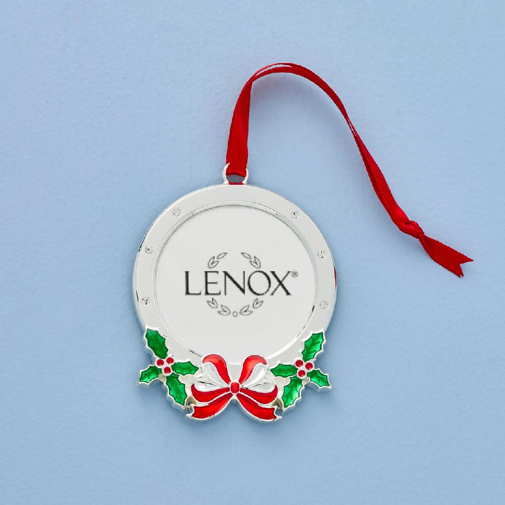 lenox Holly Frame Silverplate Ornament
