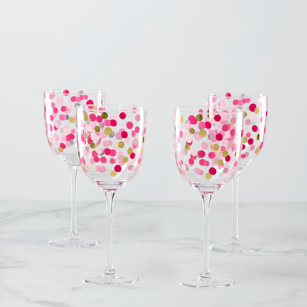 lenox It's Raining Confetti Wine Glasses - Set Of 4