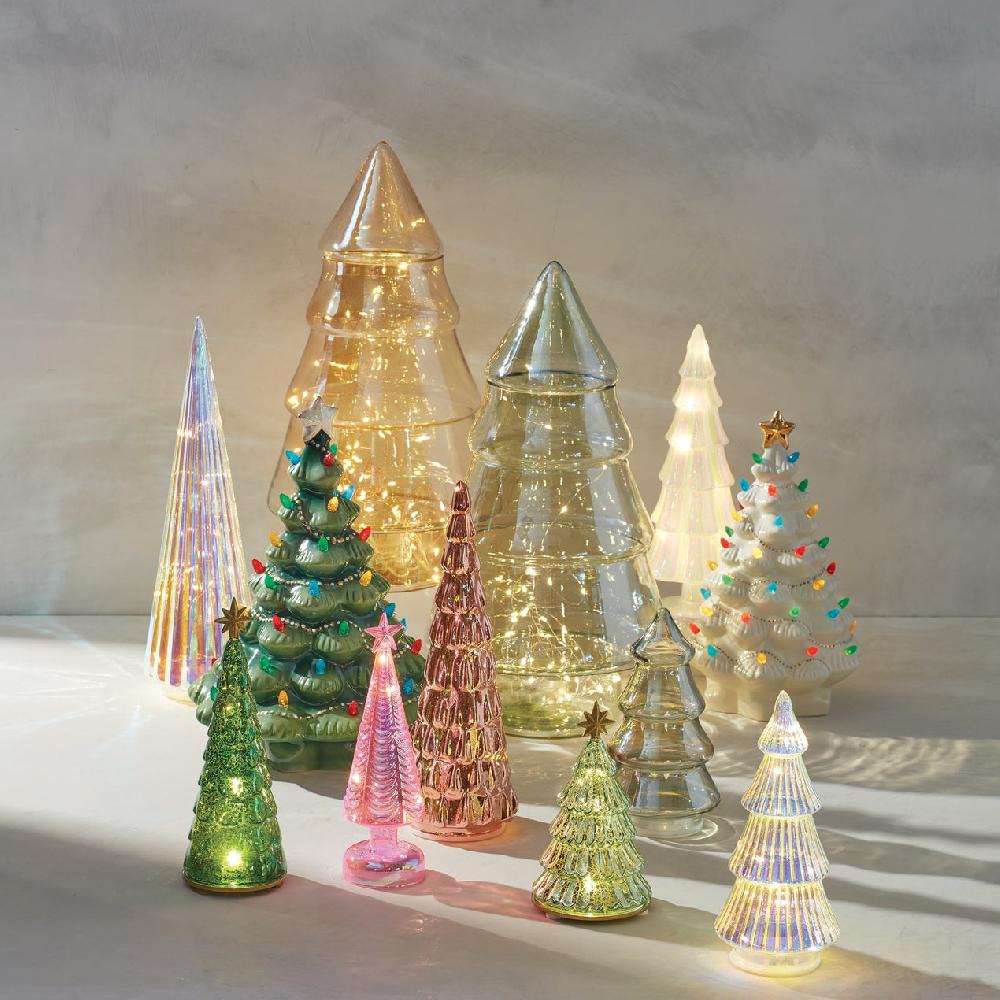 Lenox Large Green Luster Glass Tree Jar