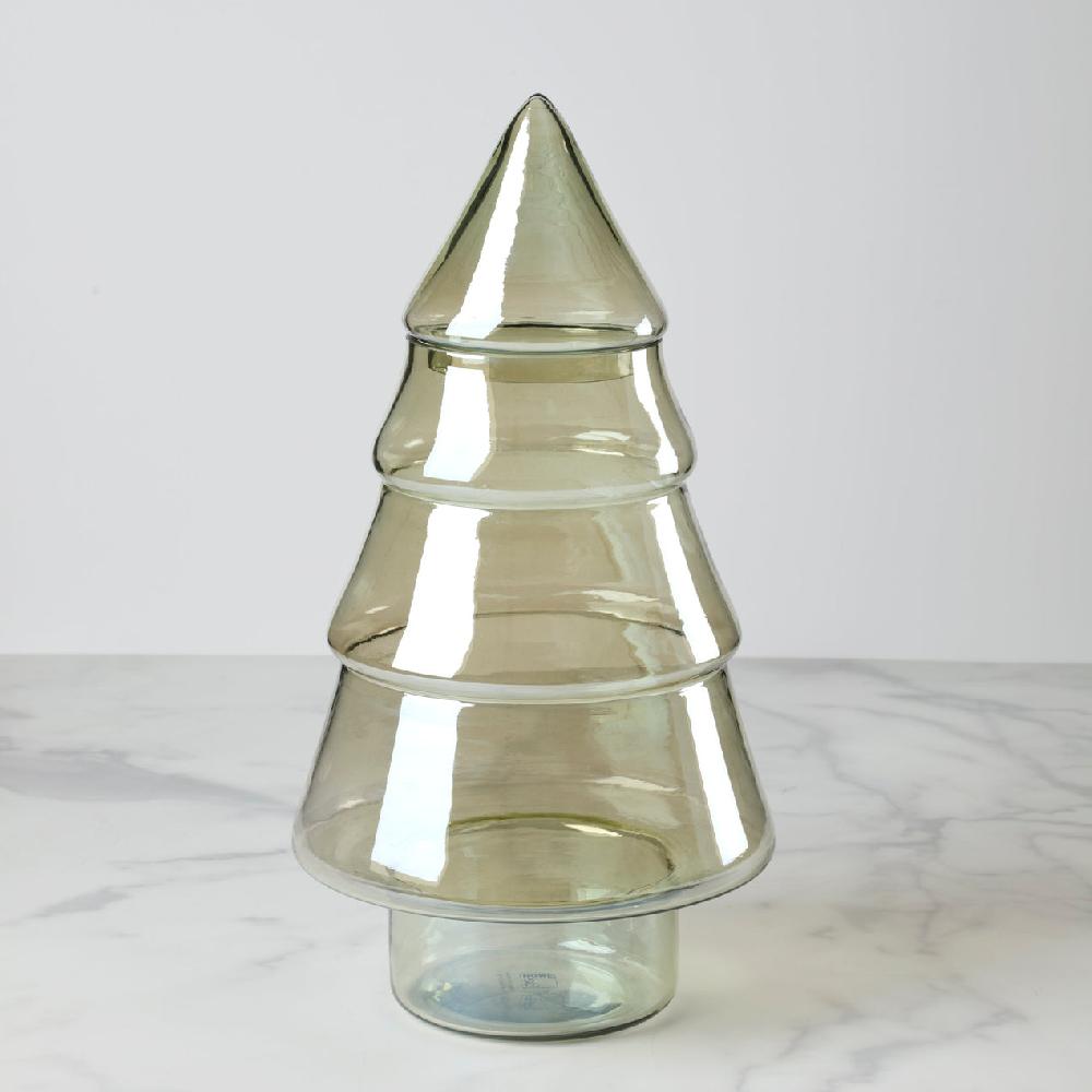 lenox Large Green Luster Glass Tree Jar
