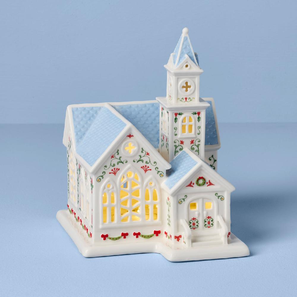 lenox Lenox Village Christmas Lit Church Figurine