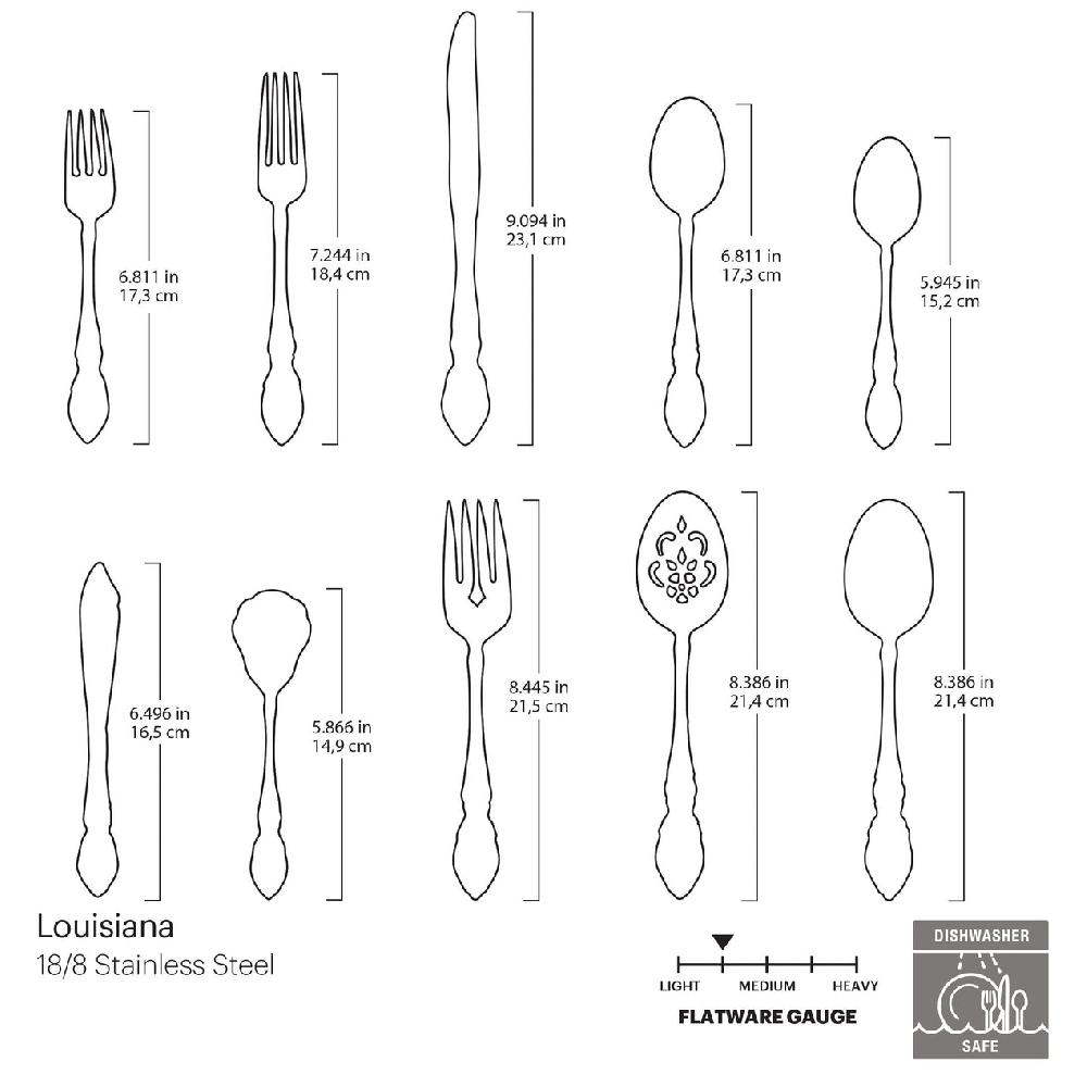 Lenox Louisiana 18/8 45 Piece Flatware Set