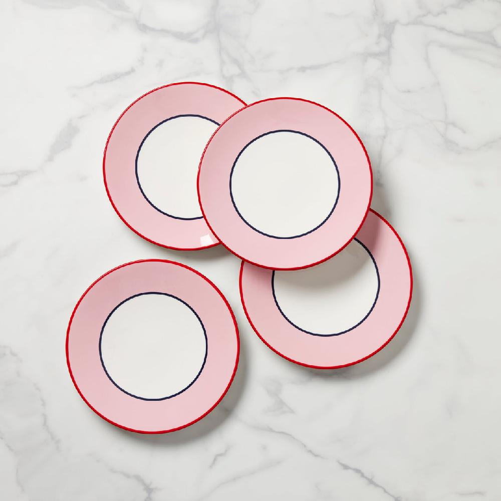 lenox Make It Pop Accent Plates - Set of 4 - Pink/Blue