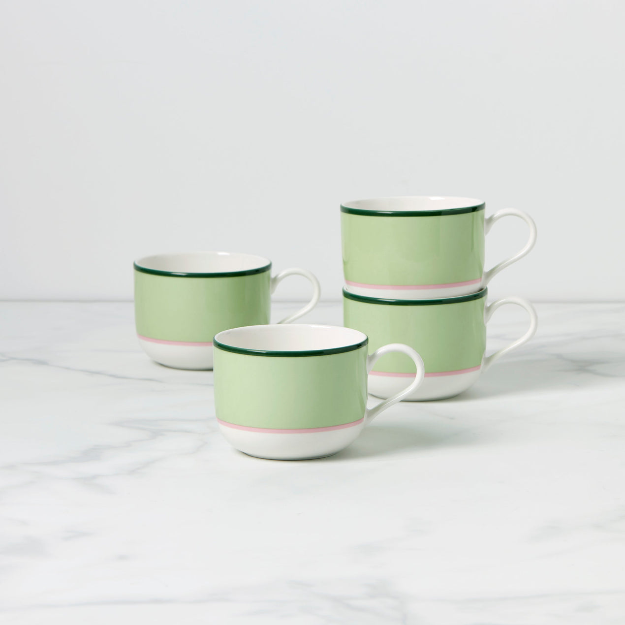 lenox Make It Pop Mugs - Set of 4 - Green/Pink