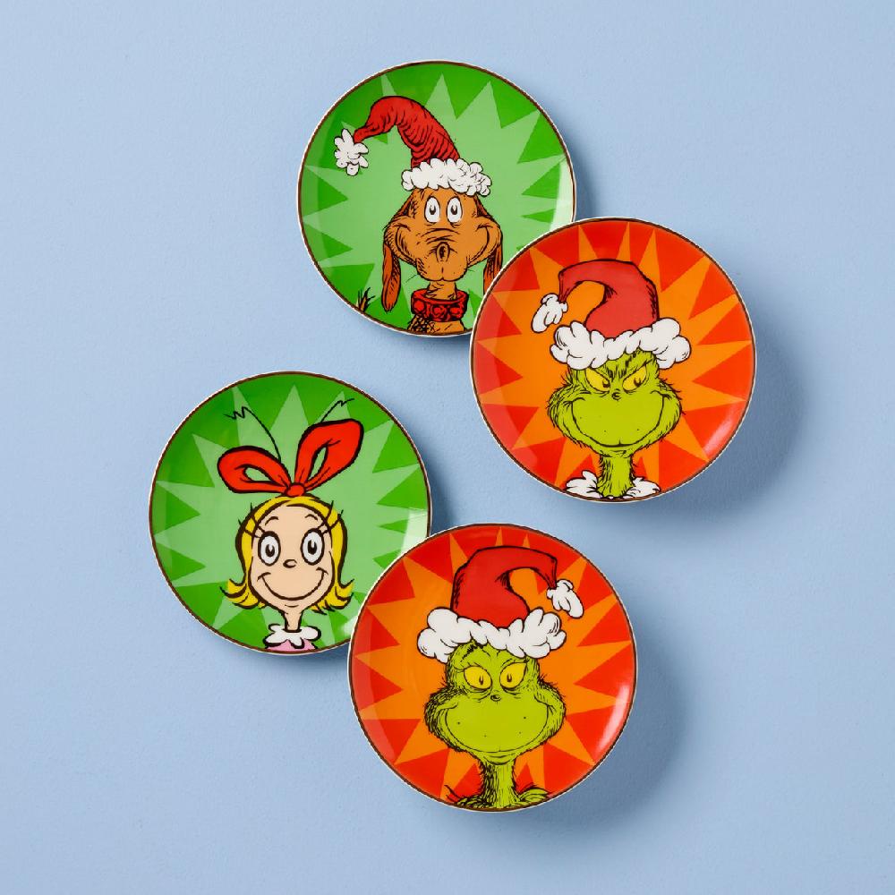 lenox Merry Grinchmas Tidbit Plates - Set of 4
