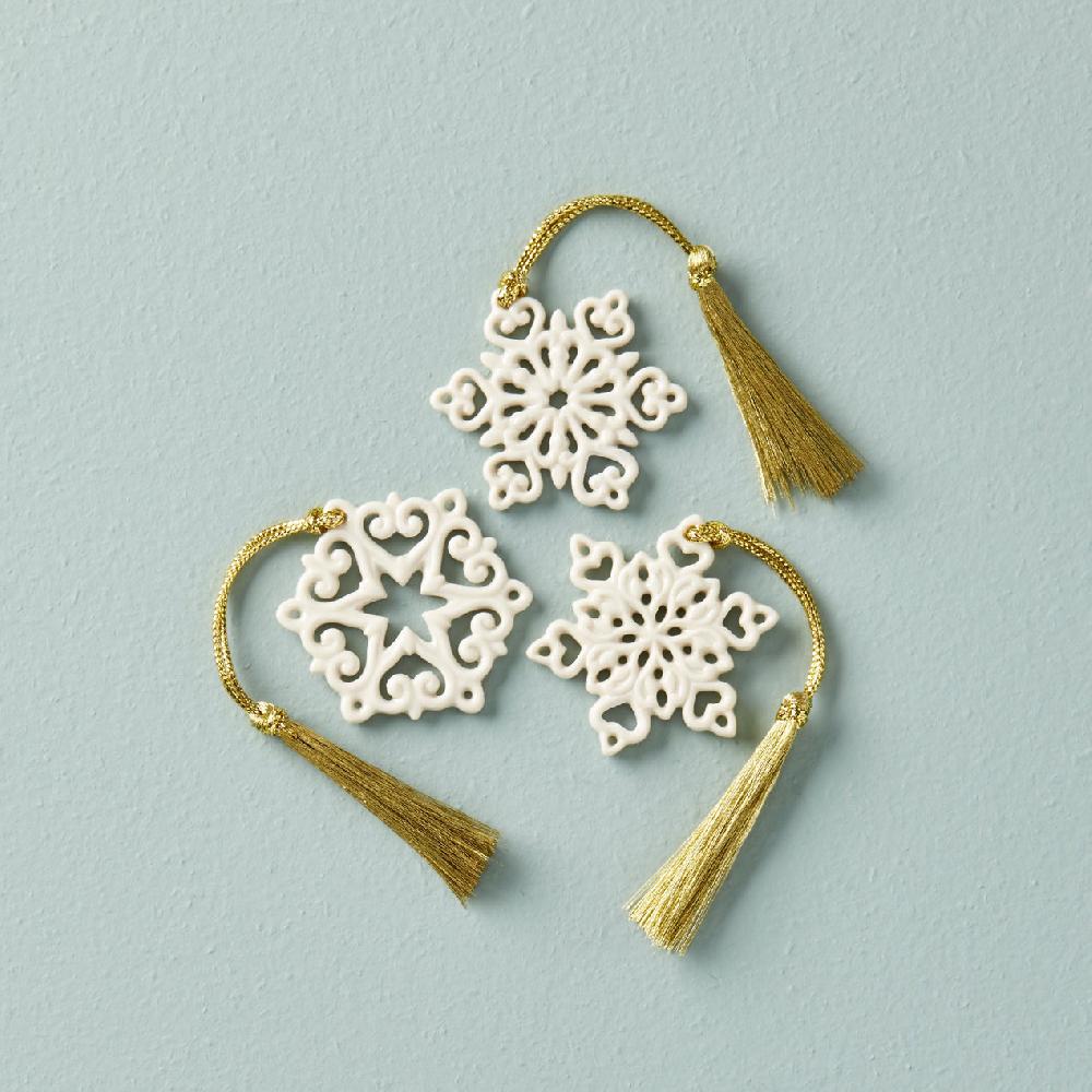 lenox Mini Snowflake 3-Piece Ornament Set