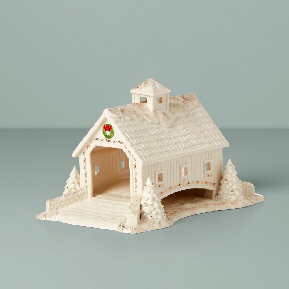 lenox Mistletoe Park Covered Bridge Figurine