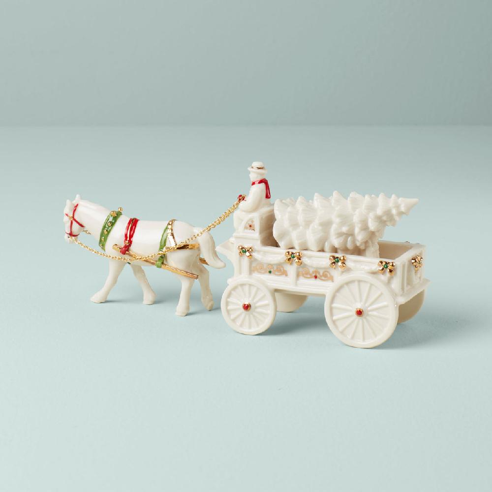 Lenox Mistletoe Park Farm Wagon Figurine