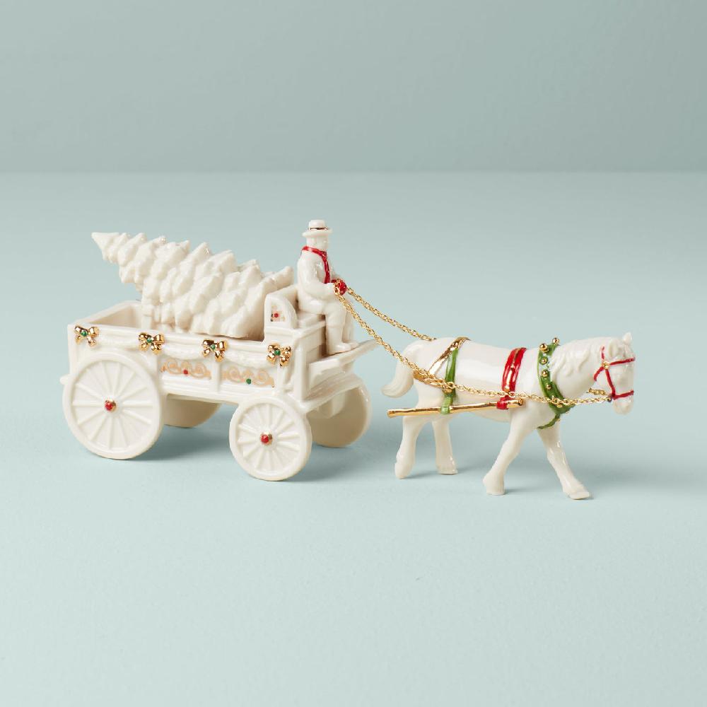lenox Mistletoe Park Farm Wagon Figurine