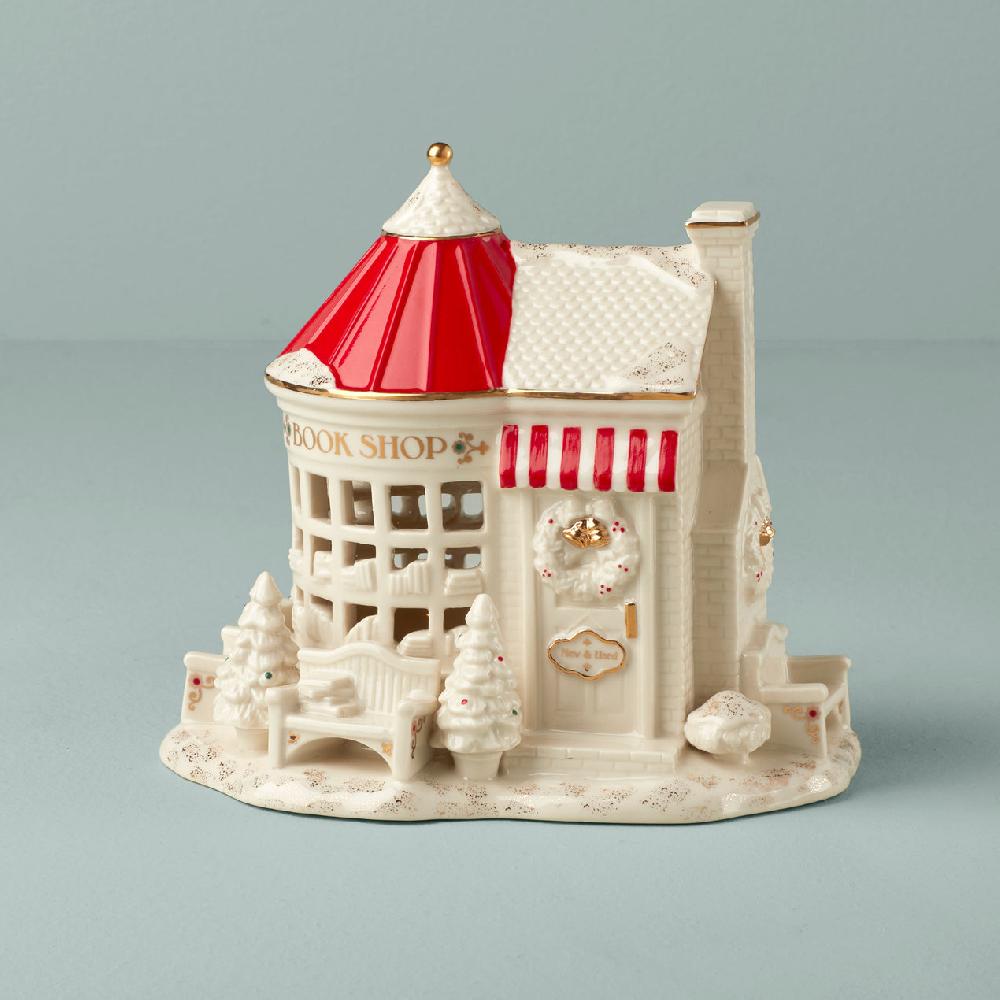 lenox Mistletoe Park Light-Up Book Store