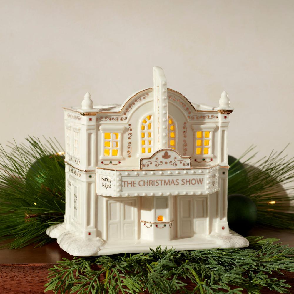 Lenox Mistletoe Park Lit County Theatre Figurine