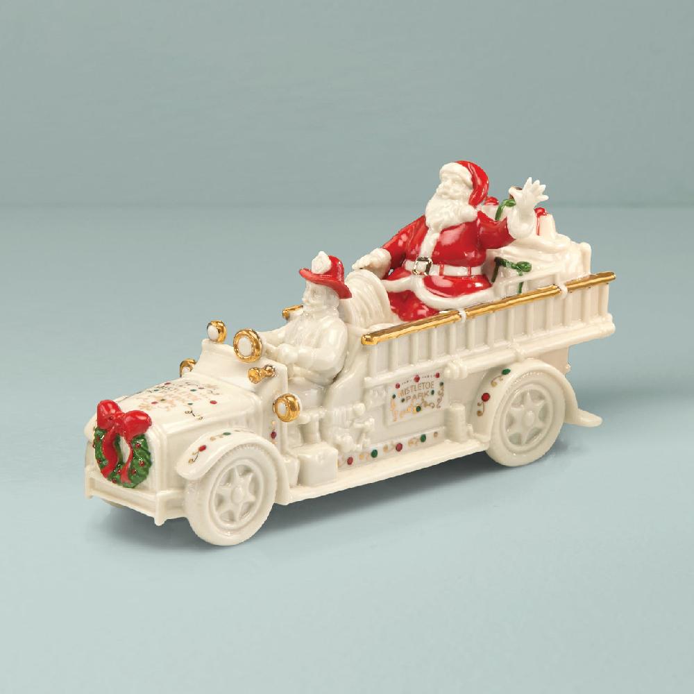 lenox Mistletoe Park Santa's Fire Truck Figurine