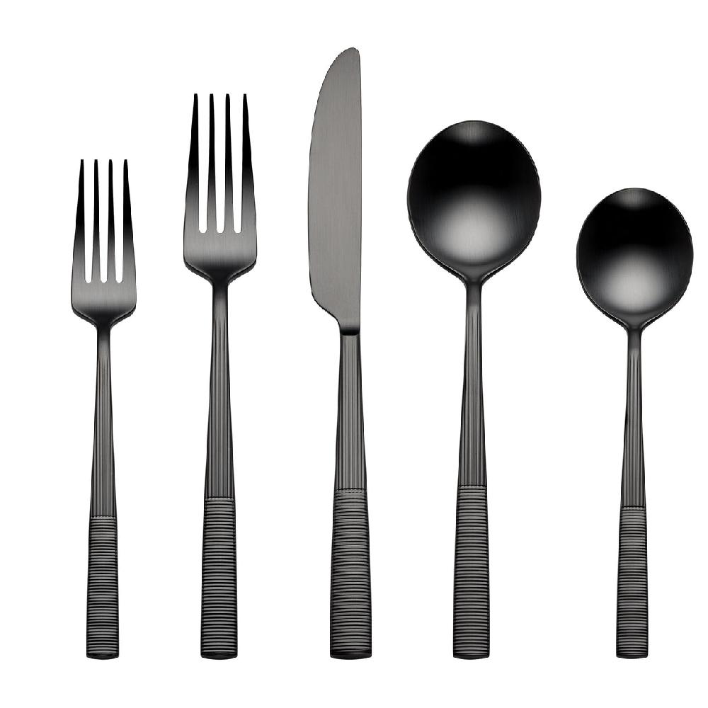 Lenox Modulus Black Satin 20 Piece Flatware Set