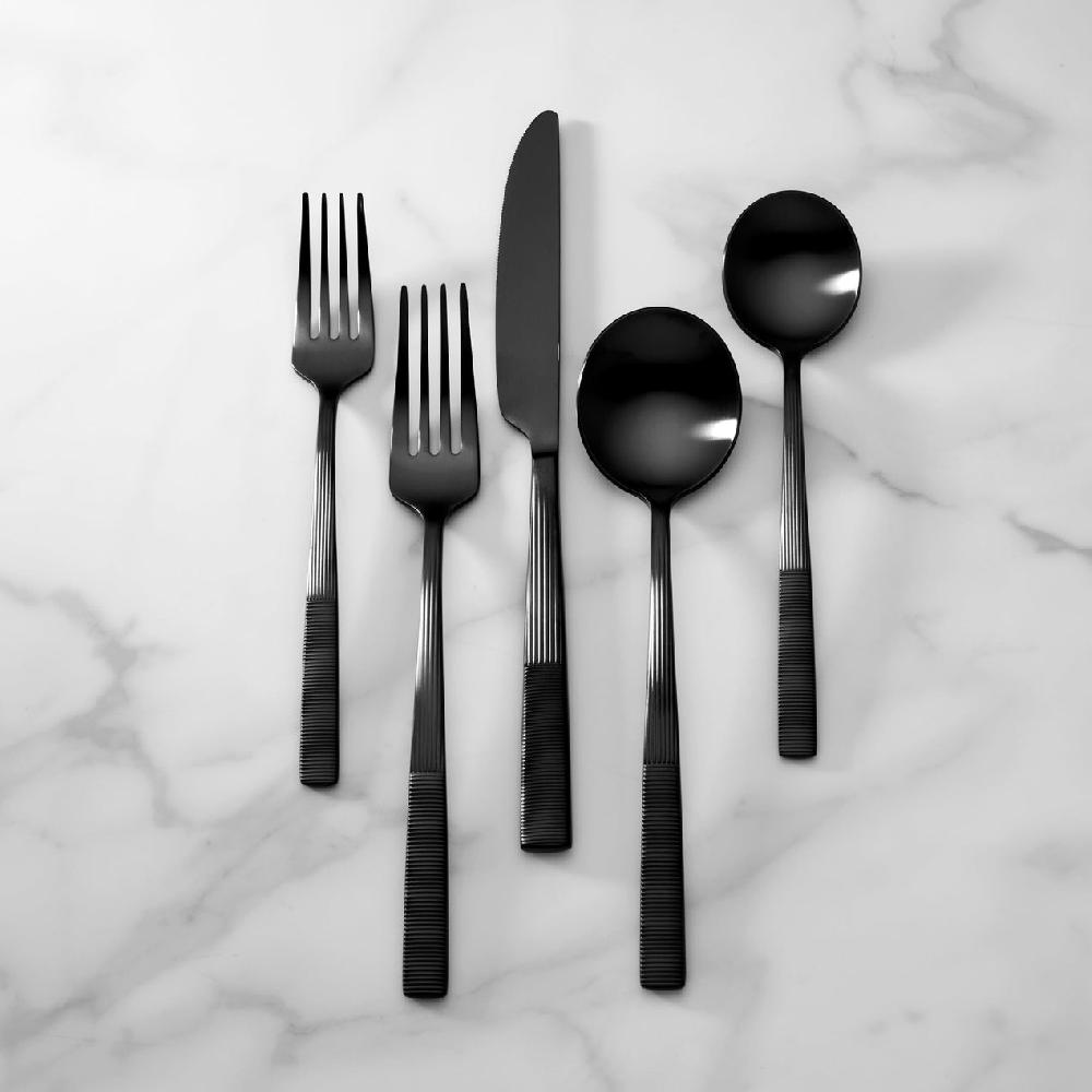 lenox Modulus Black Satin 20 Piece Flatware Set