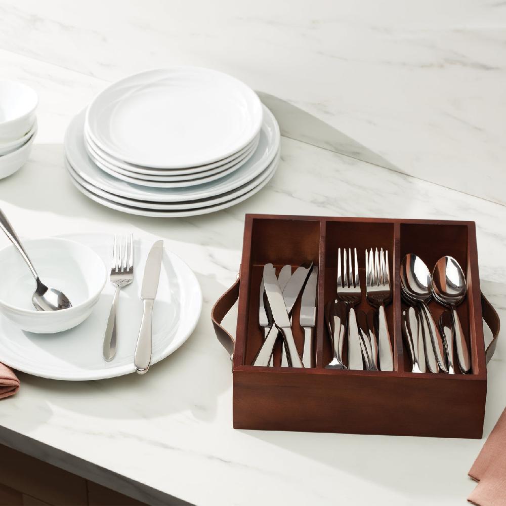 Lenox Mooncrest 30 Piece Flatware Set With Caddy