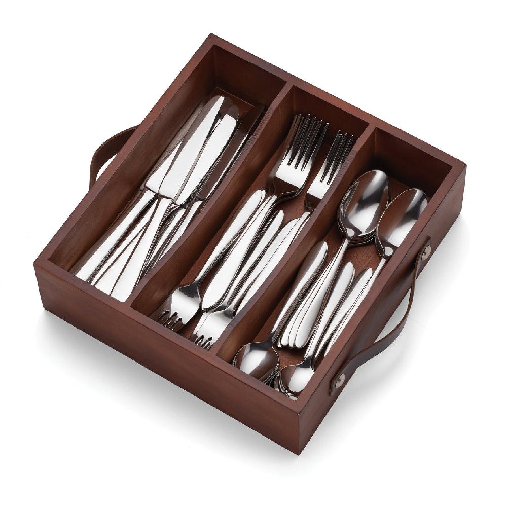 lenox Mooncrest 30 Piece Flatware Set with Caddy