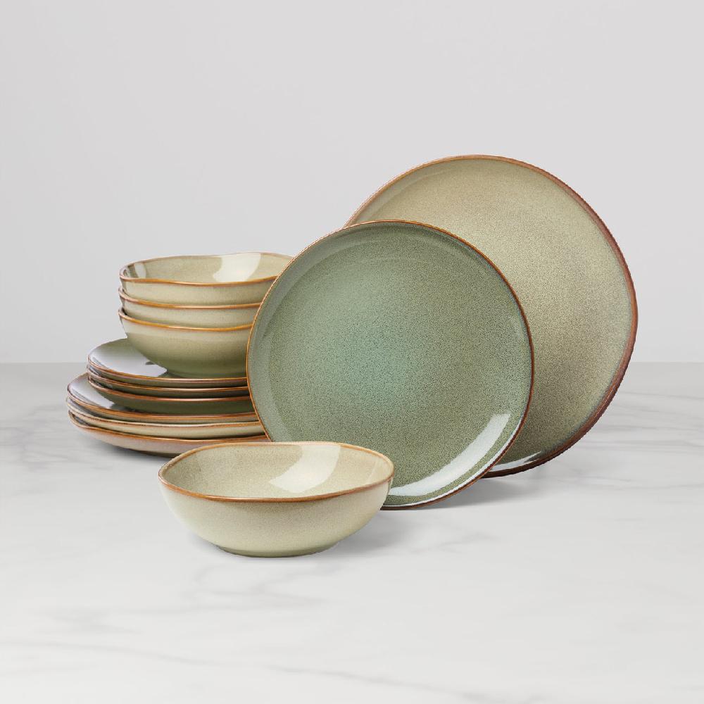 lenox Organic Shades Sage 12-Piece Dinnerware Set
