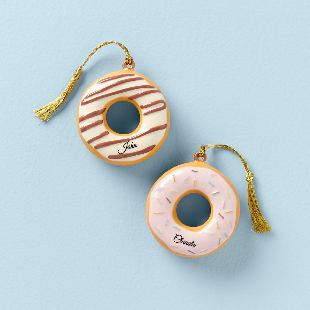 lenox Personalized Donut 2-Piece Ornament Set