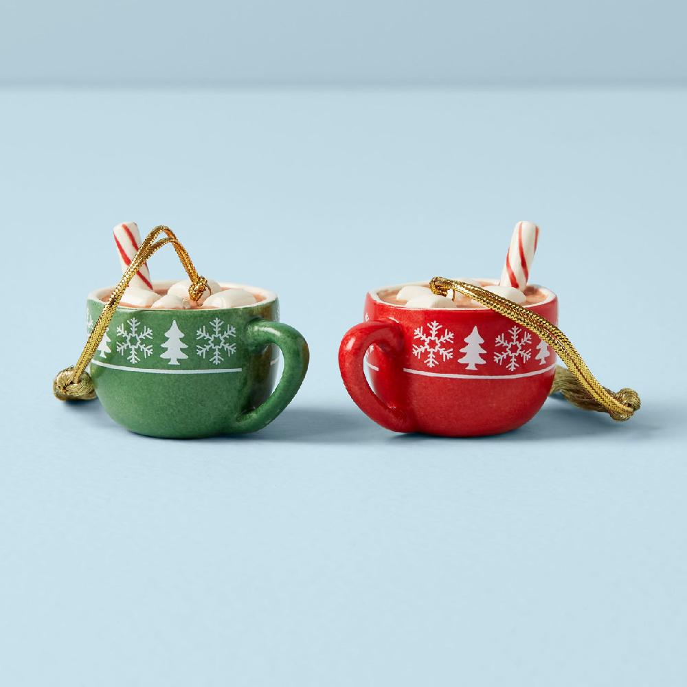 Lenox Personalized Hot Cocoa 2-Piece Ornament Set