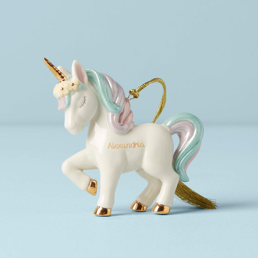 lenox Personalized Prancing Unicorn Ornament