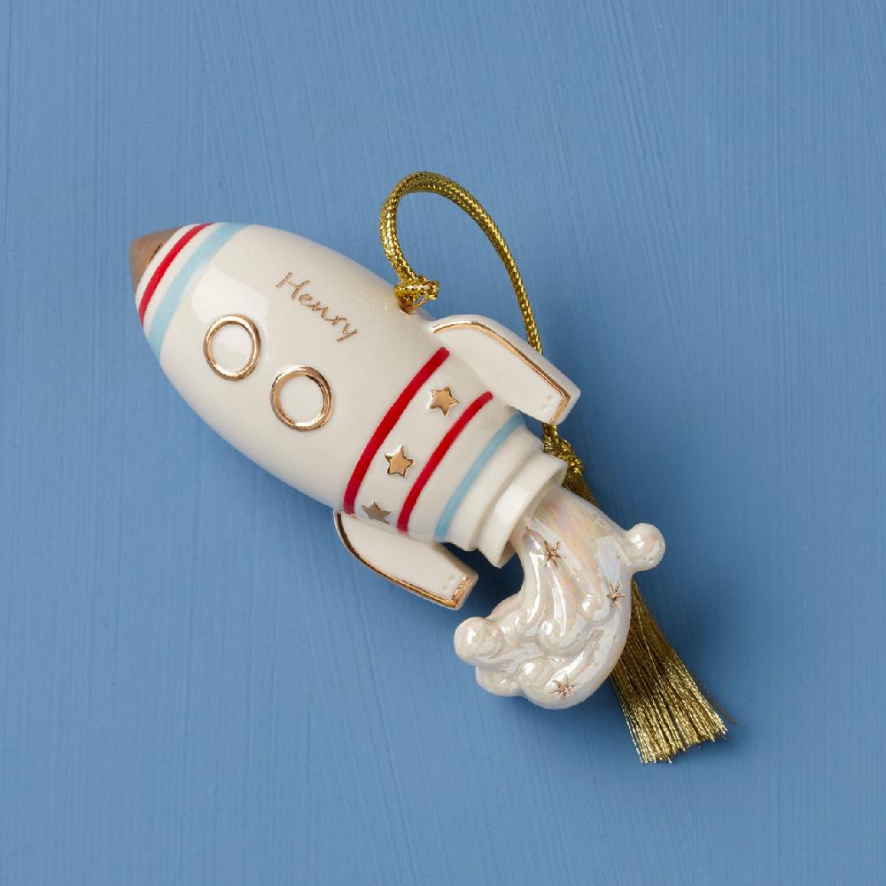lenox Personalized Rocket Ornament