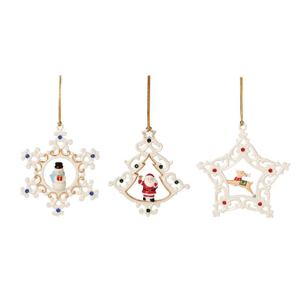 Lenox Pierced Gem Ornaments - Set Of 3