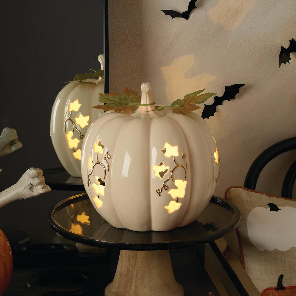 Lenox Pierced Lit Pumpkin Round