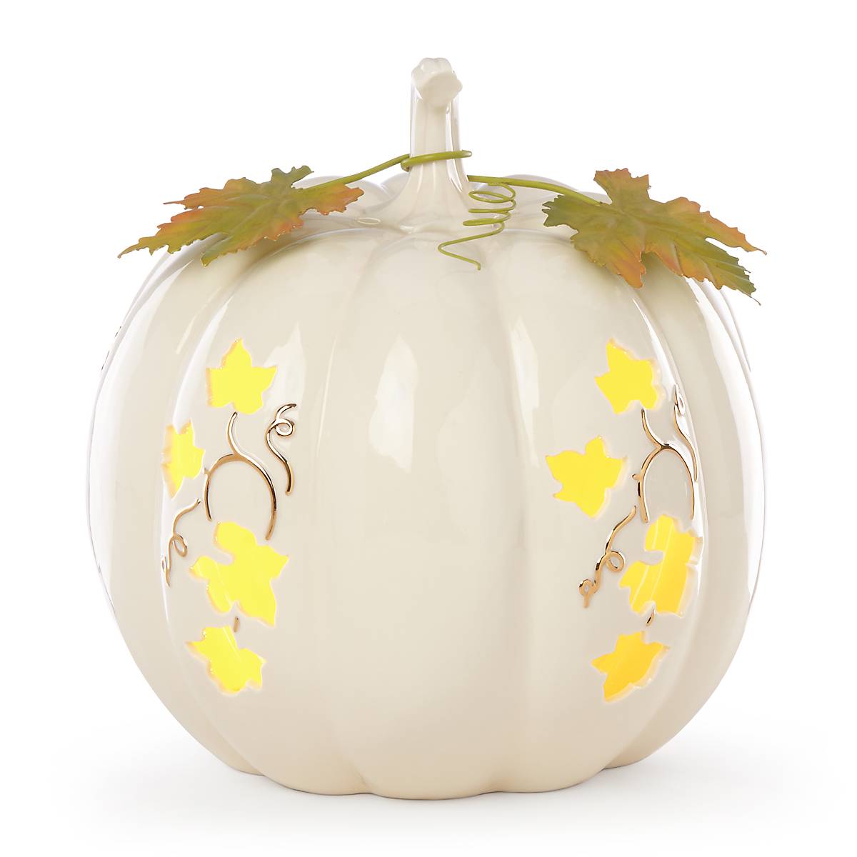 lenox Pierced Lit Pumpkin Round