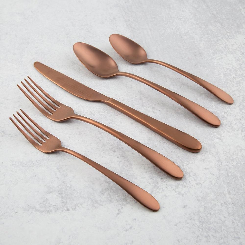 lenox Poet Copper Satin 20 Piece Flatware Set