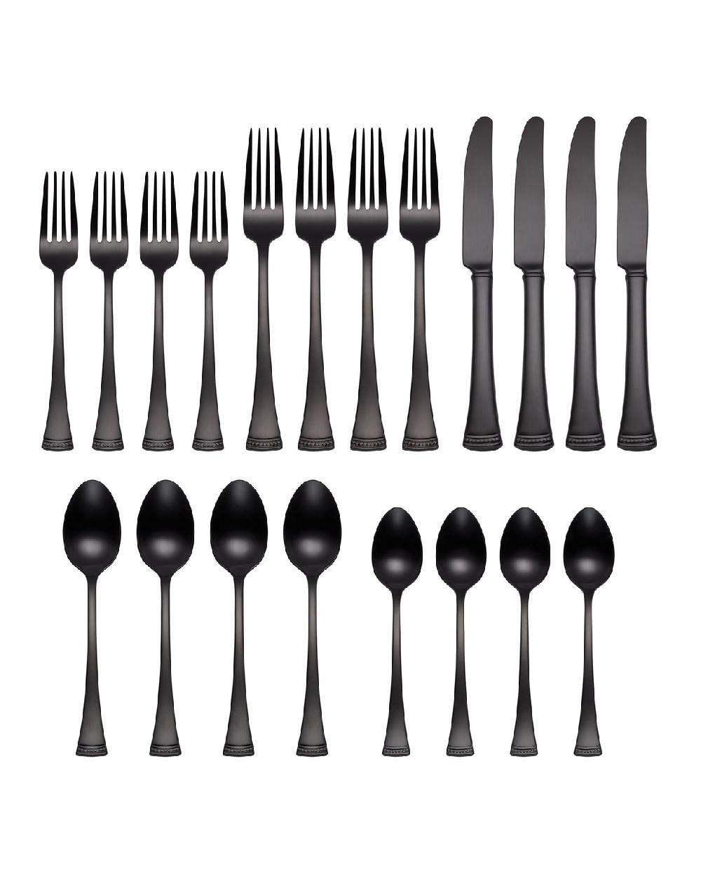 Lenox Portola Black Satin 20 Piece Flatware Set