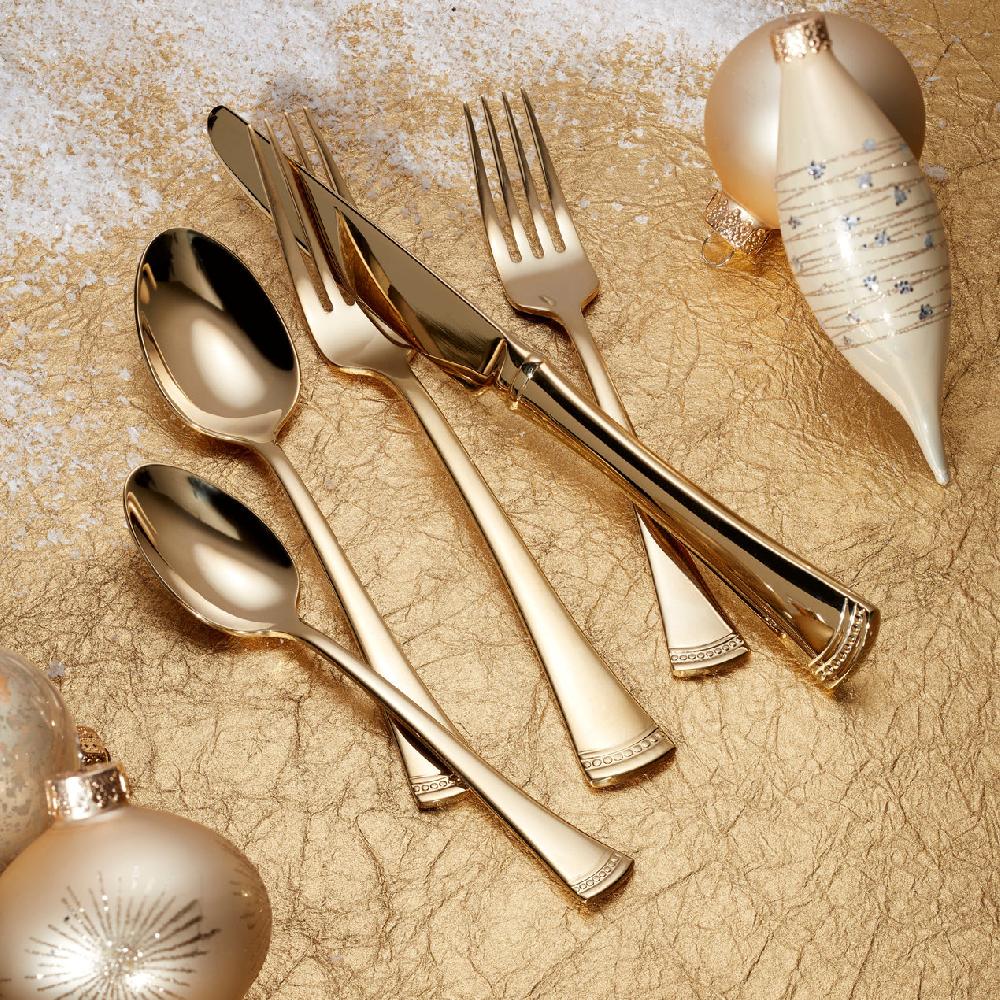 Lenox Portola Gold Satin 60 Piece Flatware Set