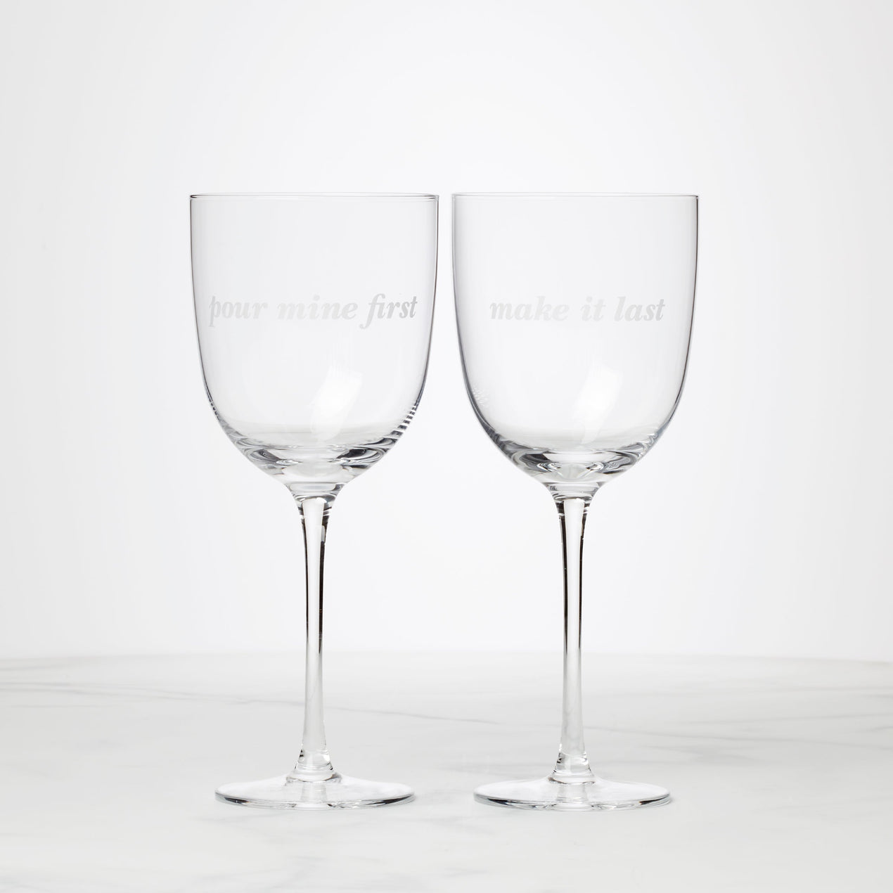 lenox Pour Mine & Make It Last Wine Glasses - Set Of 2